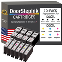 DoorStepInk Remanufactured in the USA Ink Cartridges for Lexmark 100XL 4 Black / 2 Colors 10-pack