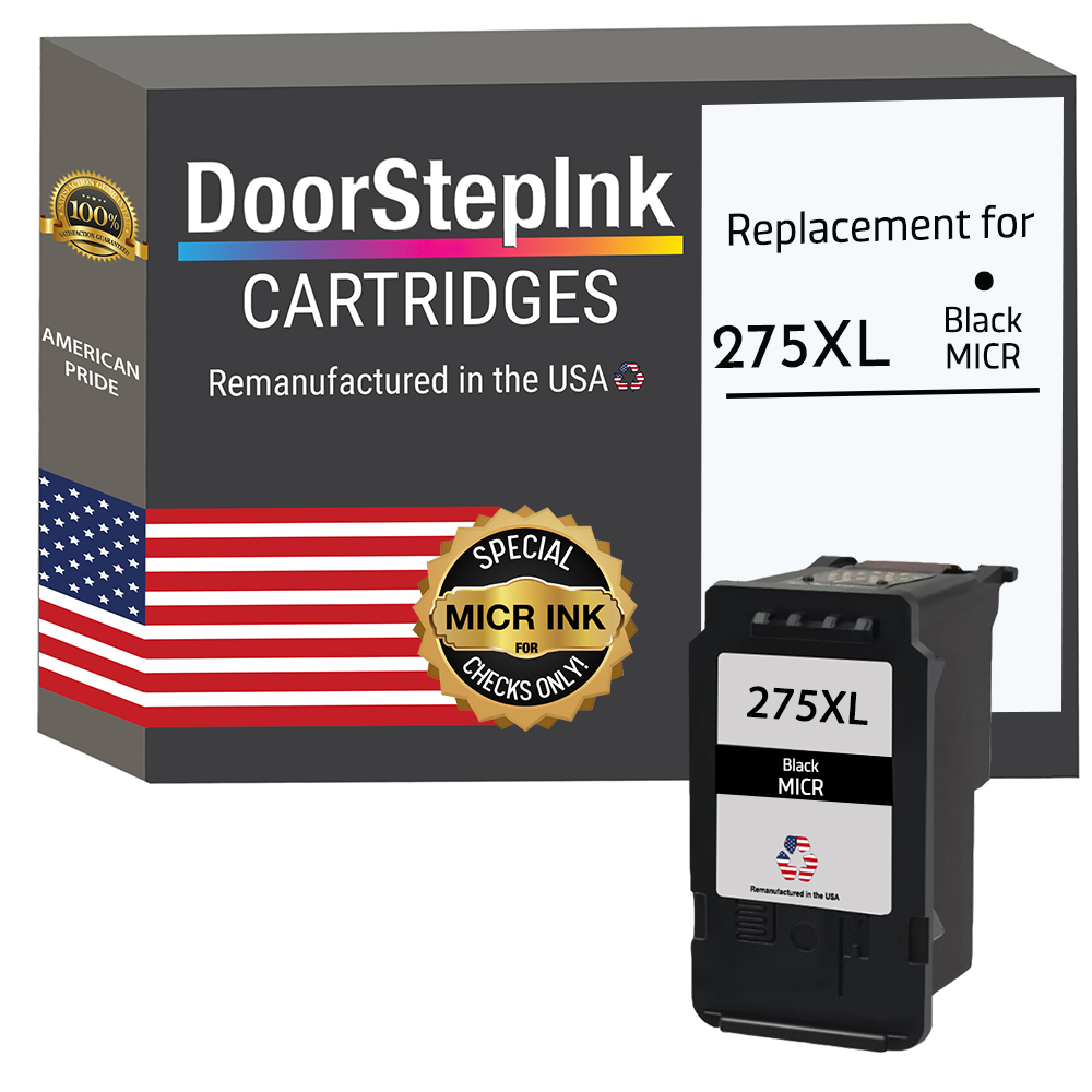 DoorStepInk Brand Magnetic Ink for Check Printers for Canon 275XL Blac