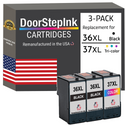 DoorStepInk Remanufactured in the USA Ink Cartridges for Lexmark #36XL 2 Black / #37XL 1 Color 3-Pack