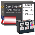 DoorStepInk Remanufactured in the USA Ink Cartridges for Lexmark #44XL 2 Black / #43XL 1 Color 3-Pack