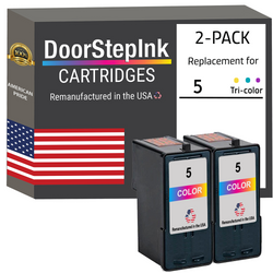 DoorStepInk Remanufactured in the USA Ink Cartridges for Lexmark #5 Color Twin Pack