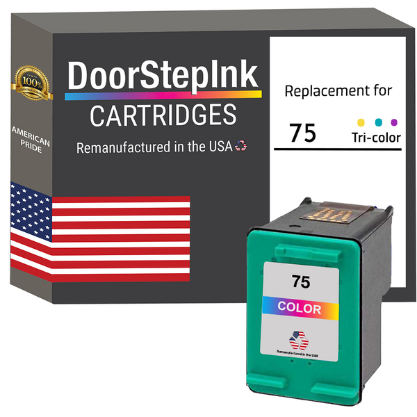 DoorStepInk Remanufactured in the USA Ink Cartridge for HP 75 Color
