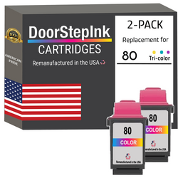 Remanufactured Ink Cartridges for Lexmark #80 Color Twin Pack