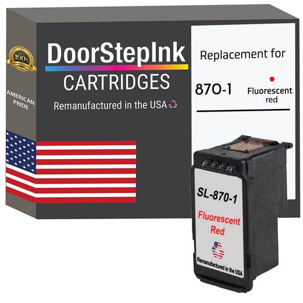 DoorStepInk Remanufactured in the USA Ink Cartridges for Pitney Bowes SL-870-1 Fluorescent Red
