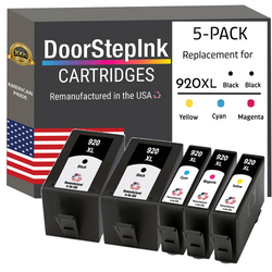 DoorStepInk Remanufactured in the USA Ink Cartridges for HP 920XL 2 Black / 3 Color 5-pack