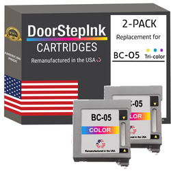 DoorStepInk Remanufactured in the USA Ink Cartridges for Canon BC-05 Color Twin Pack