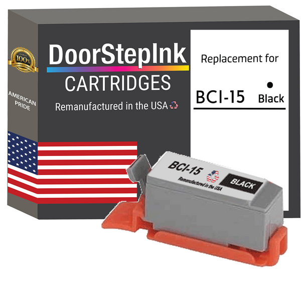 DoorStepInk Remanufactured in the USA Ink Cartridges for Canon BCI-15  BCI15 Black