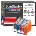 DoorStepInk Remanufactured in the USA Ink Cartridges for Canon BCI-6 1-Black / 3-Color 4-Pack