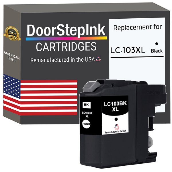 DoorStepInk Remanufactured in the USA Ink Cartridges for Brother LC103XL Black