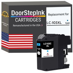 DoorStepInk Remanufactured in the USA Ink Cartridges for Brother LC103XL Cyan