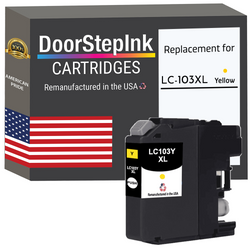 DoorStepInk Remanufactured in the USA Ink Cartridges for Brother LC103XL Yellow