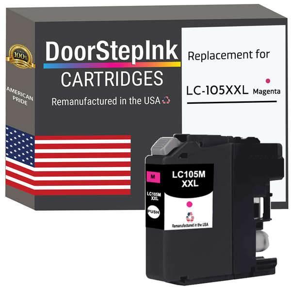 DoorStepInk Remanufactured in the USA Ink Cartridges for Brother LC105XXL Magenta