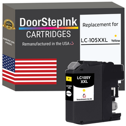 DoorStepInk Remanufactured in the USA Ink Cartridges for Brother LC105XXL Yellow