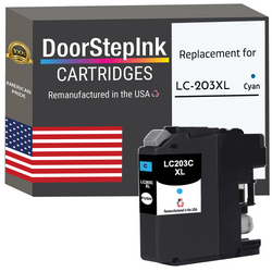 DoorStepInk Remanufactured in the USA Ink Cartridges for Brother LC203XL Cyan