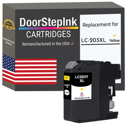 DoorStepInk Remanufactured in the USA Ink Cartridges for Brother LC203XL Yellow