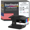 DoorStepInk Remanufactured in the USA Ink Cartridges for Brother LC79 Black, Cyan, Magenta and Yellow (4Pack)