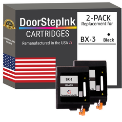 DoorStepInk Remanufactured in the USA Ink Cartridges for Canon BX-3 Black Twin Pack