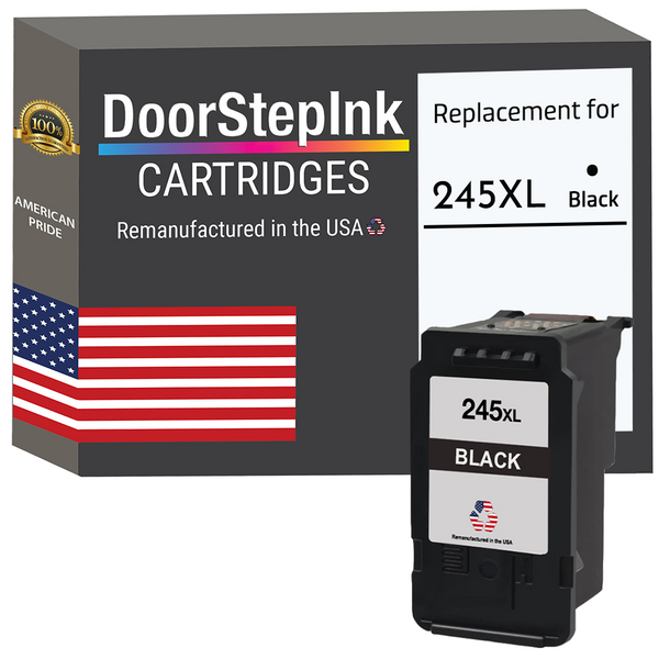 DoorStepInk Remanufactured in the USA Ink Cartridge for Canon PG-245XL Black