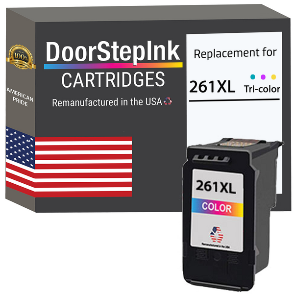 DoorStepInk Remanufactured in the USA Ink Cartridge for Canon CL-261XL Tri-Color