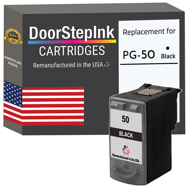 DoorStepInk Remanufactured in the USA Ink Cartridge for Canon PG-50 Black