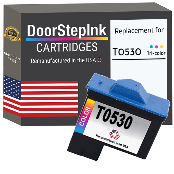 DoorStepInk Remanufactured in the USA Ink Cartridge for Dell Series 1 T0530 Tri-Color