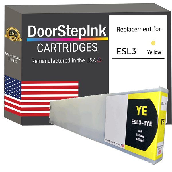 DoorStepInk Remanufactured in the USA Ink Cartridge for Roland ESL3-4YE 440mL Yellow