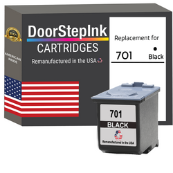 DoorStepInk Remanufactured in the USA Ink Cartridge for HP 701 Black