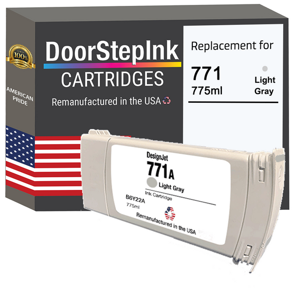 DoorStepInk Remanufactured in the USA Ink Cartridge for 771 775ML Light Gray