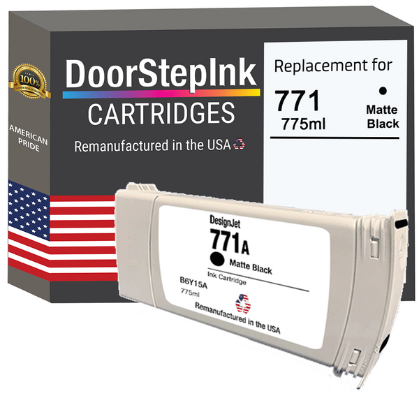 DoorStepInk Remanufactured in the USA Ink Cartridge for 771 775ML Matte Black