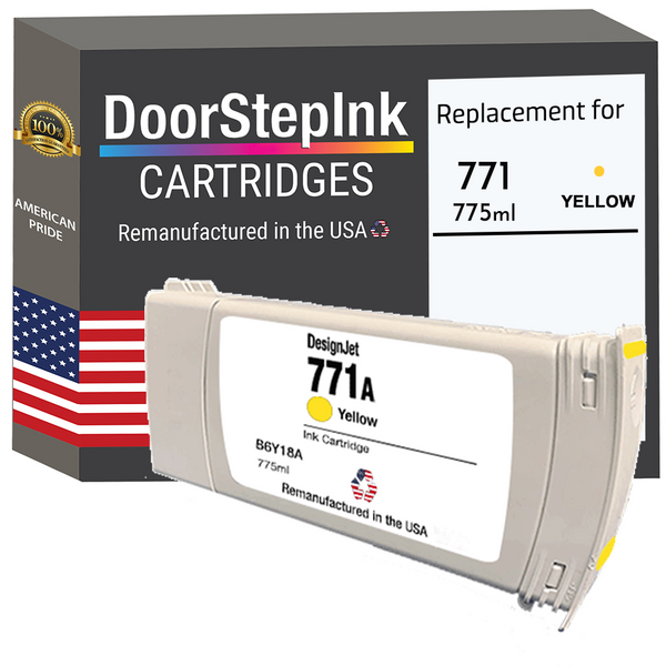 DoorStepInk Remanufactured in the USA Ink Cartridge for 771 775ML Yellow