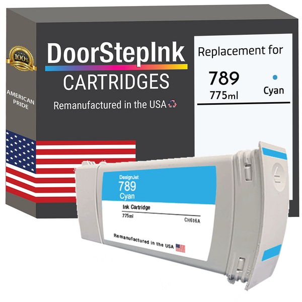 DoorStepInk Remanufactured in the USA Ink Cartridge for 789 775ML Cyan