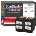 DoorStepInk Remanufactured in the USA Ink Cartridges for HP 98 Black Twin Pack
