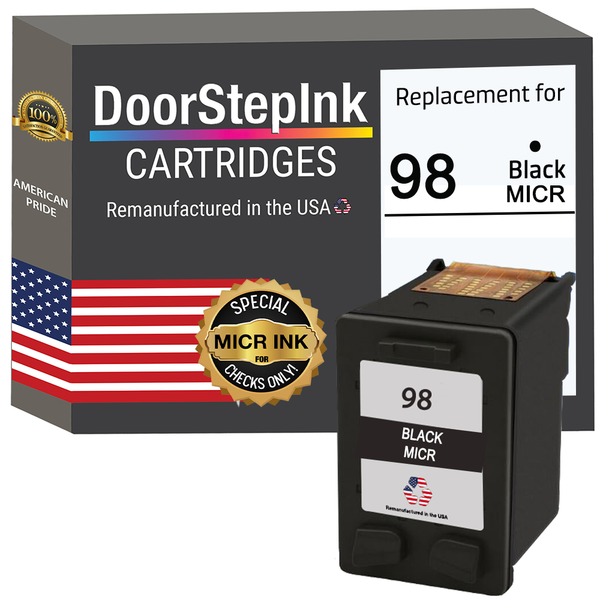 DoorStepInk Brand for HP 98 (C9364WN) Black MICR Remanufactured in the USA Ink Cartridge