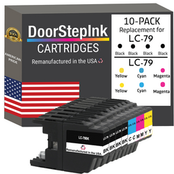 DoorStepInk Remanufactured in the USA Ink Cartridges for Brother LC79 4 Black /  2 Each Color 10-pack