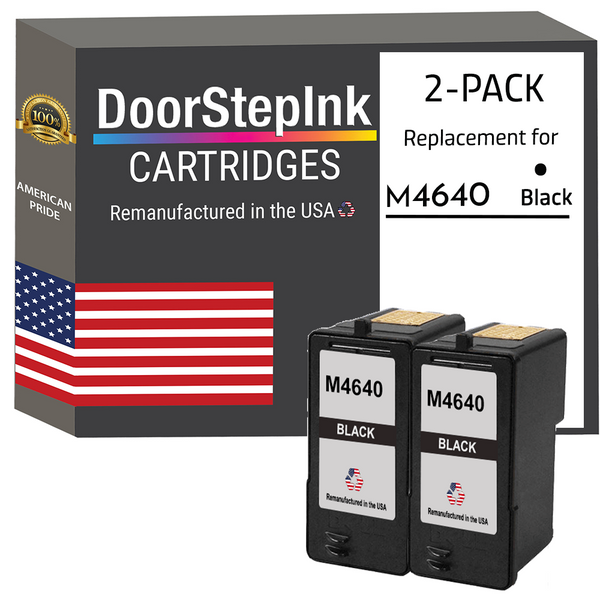 DoorStepInk Remanufactured in the USA Ink Cartridges for Dell Series 5 M4640 Black Twin Pack