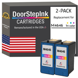 DoorStepInk Remanufactured in the USA Ink Cartridges for Dell Series 5 M4646 Color Twin Pack