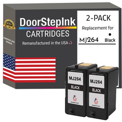 DoorStepInk Remanufactured in the USA Ink Cartridges for Dell Series 8 MJ264 Black Twin Pack