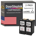 DoorStepInk Remanufactured in the USA Ink Cartridges for Dell Series 9 MK992 Black Twin Pack
