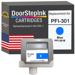 DoorStepInk Remanufactured in the USA Ink Cartridge for Canon PFI-301 330ML Blue