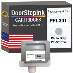 DoorStepInk Remanufactured in the USA Ink Cartridge for Canon PFI-301 330ML Photo Gray