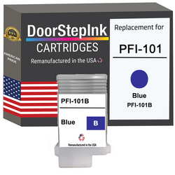 DoorStepInk Remanufactured in the USA Ink Cartridge for Canon PFI-101 130ML Blue