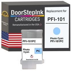 DoorStepInk Remanufactured in the USA Ink Cartridge for Canon PFI-101 130ML Photo Cyan