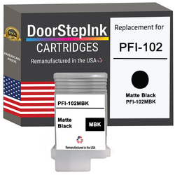 DoorStepInk Remanufactured in the USA Ink Cartridge for Canon PFI-102 130ML Matte Black