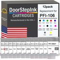DoorStepInk Remanufactured in the USA Ink Cartridges for Canon PFI-106 130ML (12Pack)