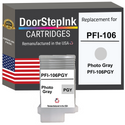 DoorStepInk Remanufactured in the USA Ink Cartridge for Canon PFI-106 130mL Photo Gray