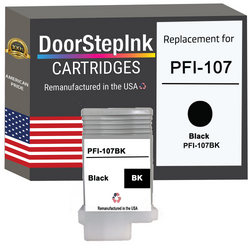 DoorStepInk Remanufactured in the USA Ink Cartridge for Canon PFI-107 130ML Black