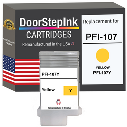 DoorStepInk Remanufactured in the USA Ink Cartridge for Canon PFI-107 130ML Yellow