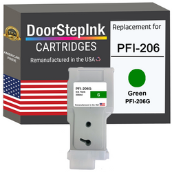 DoorStepInk Remanufactured in the USA Ink Cartridge for Canon PFI-206 300ML Green