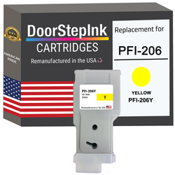 DoorStepInk Remanufactured in the USA Ink Cartridge for Canon PFI-206 300ML Yellow