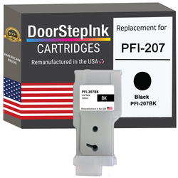 DoorStepInk Remanufactured in the USA Ink Cartridge for Canon PFI-207 300ML Black